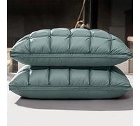KKXXYQFC 1 Pair 3D Bread Goose Down and Bed Pillows for Sleeping Cotton Cover with Natural Filling King Queen Size