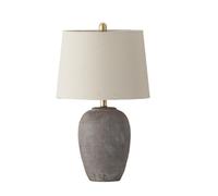 KKXXYQFC 23-inch Retro Ceramic Basin Table Lamp with Fabric Lampshade Bedroom, Dining Office Suitable for Living Room, Dormitory, Office,(Light Blue)