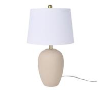 KKXXYQFC 23-inch Retro Ceramic Basin Table Lamp with Fabric Lampshade Bedroom, Dining Office Suitable for Living Room, Dormitory, Office,(Light Blue)