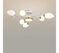 KKXXYQFC 6/8/12-Light Flower Chandelier Girls Bedroom French Flush Mount Sputnik With Globe White Mid Century Vintage Dining Room Light Fixtures For Living Rooms