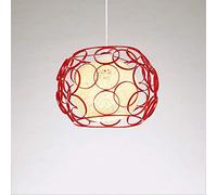 KKXXYQFC American Country Loft Pendant Ceiling Lights Rattan Shade Creative Hanging Ceiling Lights E27 Base Iron Chandelier Light Industrial Retro Hemp Iron Suspension Light Restaurant Lamp,Red