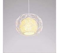 KKXXYQFC American Country Loft Pendant Ceiling Lights Rattan Shade Creative Hanging Ceiling Lights E27 Base Iron Chandelier Light Industrial Retro Hemp Iron Suspension Light Restaurant Lamp,White