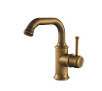 KKXXYQFC Basin Faucets Antique Color Brass Crane Bathroom Faucets Hot and Cold Water Mixer Tap with Aerator Single Handle Contemporary Mixer Tap Torneira,Antique Brass Short