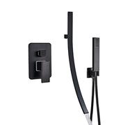 KKXXYQFC Bath Mixer Tap with Shower Waterfall Bathtub Tap Waterfall Wall Mount Bathtub Tap with Hand Shower Bathtub Hot and Cold Water Mixer Single Handle Bathtub Tap Black