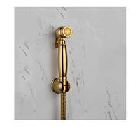 KKXXYQFC Bidet Faucet, Single Cold Sprayer Hand Shower Kit, Square Brass Gold Polished Titanium Head Faucet with Valve(D SET)