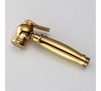 KKXXYQFC Bidet Faucet, Single Cold Sprayer Hand Shower Kit, Square Brass Gold Polished Titanium Head Faucet with Valve(C SET)