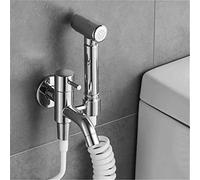KKXXYQFC Bidets Faucet Chrome/Black Brass Wall Mounted Mop Slot Tap Cold Water Toilet Corner Valve Handheld Bidets Spray Sets ToiletChrome
