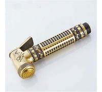 KKXXYQFC Bidets Faucets Antique Brass Floral Pattern Single Cold Bathroom Wall Handheld Hygienic Spray Wash Toilet Faucets Muslim Toilet Antique Brass A