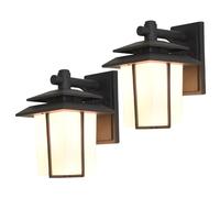 KKXXYQFC Black Outdoor Wall Light White Glass Wall Sconce Aluminum Waterproof Wall Mount Lamp Rustic E27 Farmhouse Lantern External Garden Wall Light For Courtyard Villa Driveway