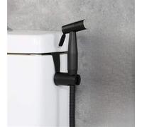 KKXXYQFC Black Stainless Steel Toilet Hand Held Bidet Sprayer Douche Kit 2-Ways Hoder & Hook Set Shower for Toilet Washing Shower Bidet,Matte Black