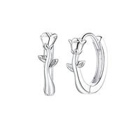 KKXXYQFC Blooming Rose Branch Hoop Earrings For Women Wedding Engagement Tiny Ear Hoops Brincos Household faucets