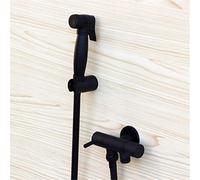 KKXXYQFC Brass Black Bidet Spray Faucets Shower Sprayer Wc Portable Hole and Valve Set Wall Mounted Single Hole Anal Cleaning Ass BidetSet A