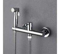 KKXXYQFC Brass Handheld Bidet Sprayer Kit Press Jet Hot and Cold Mixer Valve Wall Mounted Toilet Bidet Faucet Hole Distance 15Cm,Chrome B