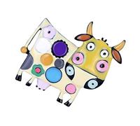 KKXXYQFC Brooch Enamel Decked Bling Exquisite Collar Button Cow Corsage Badket Cute Lapel Pin Hat Accessories Clothing Decor White Alloy