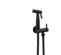 KKXXYQFC Brushed Gold Black Chrome Grey Douche Kit Hand Held Bidet Sprayer Wall Mount Toilet Faucet Shattaf Valve Jet Shower Head(Black Only)