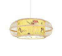 KKXXYQFC Chandelier, Hand Woven Bamboo Pendant Lighting for Kitchen Island Cloth Art Ceiling Hanging Wicker Lamp Rattan Basket Industrial Chandelier E27 Fixture Living Room Restaurant Teaho