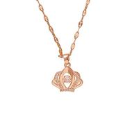KKXXYQFC Classic Light Luxury Beating Heart Crown Pendant Women Necklaces Steel Clavicle 18k Plated Wedding Jewelry