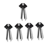 KKXXYQFC Clothes Suit Large Uniform Brooch Collar Women Tie Hat Brooches Big Bowknot Bow Lapel Pin Black Rhinestones