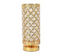 KKXXYQFC Crystal Bedroom Table Lamp, Bedside Table Lamp Cylindrical E27 Desk Light Indoor Decoration Lighting Fixtures,Power Button