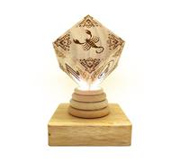 KKXXYQFC Decor Desk Lamp Ornament for Table, Constellation Totem Engraved Woooden Cube with LED Night Light Base for Bedside Bedroom Living-Room White Light Scorpio