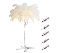 KKXXYQFC Dimmable LED Feather Floor Lamp - Ostrich Colorful Feathers Silver Resin Base 3 Colors (Blue/White) 120x80cm/47x32in - Stylish Home Decor Lighting