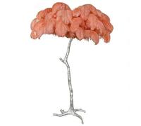 KKXXYQFC Dimmable Ostrich Feather Floor Lamp for Ele Bedroom Decor Romantic Standing Light with Silver Resin Base 3 Colors Foot Includes E14 LED 120x80cm