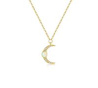 KKXXYQFC Fascinating Necklace Pendant Chain Men Women Jewellery Moon Opals Pendant Long Chain Necklace Luxury Crystal Wedding