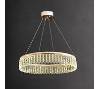 KKXXYQFC French Crystal Chandelier,Creative Round Light,Electroplated Alumicrystal Ceiling Lamp,for Dining Room Bedroom Living Room,Gold Lighting Fixture/Gold/60Cm