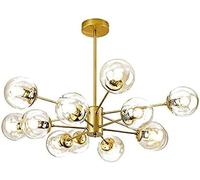 KKXXYQFC Glass Pendant Light Ceiling Light, Gold Sputnik Chandelier Spheres E27 Lights for Kitchen Dining Room Bedroom 6-16 Heads(12 head)