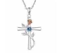KKXXYQFC Gothic Pink Y2K Punk Pendant Grunge Heart Cross Necklace for Women Jewelry Accessories