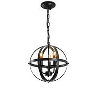 KKXXYQFC Industrial Metal Pendant Lighting,Rustic Chandelier Vintage Hanging Cage Globe Ceiling Light Fixture for Dining Room Foyer Table Hallway Dinning Room-Black 32Cm(13Inch),Black,32cm(13inch)