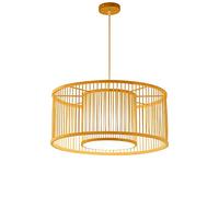 KKXXYQFC Japanese Style Bamboo Lantern Pendant Lamp,Creative Birdcage Shape Hanging Light,Natural And Rattan Hand-Woven Chandelier,Easy To Install Energy Saving