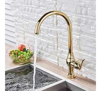 KKXXYQFC Kitchen Faucet Deck Mounted Bathroom Basin Faucet Cold Hot Water Tap 360 Degree Rotation Spout Kitchen Mixer Tap with Aerator Retro Style Single Handle
