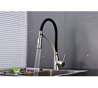 KKXXYQFC Kitchen Faucet Rotary Hot and Cold Water Mixer Universal Brushed Wash Vegetable Basin Kitchen Sink Faucet Desktop Black Single-Lever Single-Handle with Aerator
