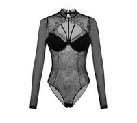 KKXXYQFC Lace Bodysuit For Women Halter Mock Neck Mesh Transparent Skinny Hollow Out Thong Body Tees Chest Wrapping