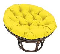 KKXXYQFC Large Round Chair Cushion - Thick Outdoor Rocking Chair Pad Rattan Hanging Basket Replacement Cushion Egg Nest Seat Pad - Yellow 80x80cm for Ultimate Comfort