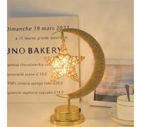 KKXXYQFC LED Magic Moon Lamp, Bedside Decoration Metal Ramadan Lamp, USB Powered Warm Light Moon Star Pendant Lamp, Bedroom Night Lights for Loved Ones and Friends