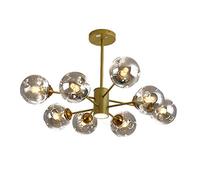 KKXXYQFC Magic Bean Chandelier, Creativity Glass Ceiling Light,LED Nordic Light Luxury Wrought Iron During Lights,For Restaurant Living Room-Gold and soot cover 8t