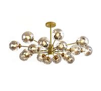 KKXXYQFC Magic Bean Chandelier, Creativity Glass Ceiling Light,LED Nordic Light Luxury Wrought Iron During Lights,For Restaurant Living Room-Gold and soot cover 16t