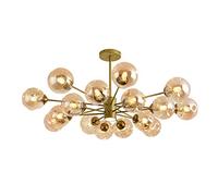KKXXYQFC Magic Bean Chandelier, Creativity Glass Ceiling Light,LED Nordic Light Luxury Wrought Iron During Lights,For Restaurant Living Room-Gold and amber cover 16t
