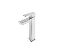 KKXXYQFC Matte Black Bathroom Faucet Deck Mount 304 Stainless Steel Cold and Hot Square Sink Tap Short and Tall(Brushed tall)