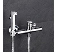 KKXXYQFC Matte Black/Chrome Brass Bathroom Shower Bidet Toilet Sprayer Kit Hot and Cold Mixer Valve Taps Wall Mounted Bidets Faucet Toilet Chrome C