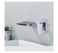 KKXXYQFC Matte Black Rotate Spout Basin Faucet Wall Mounted Bathroom Hot & Cold Water Mixer Tap Concealed Install Washing Crane Faucets(Chrome A)