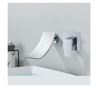 KKXXYQFC Matte Black Rotate Spout Basin Faucet Wall Mounted Bathroom Hot & Cold Water Mixer Tap Concealed Install Washing Crane Faucets(Chrome C)