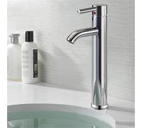 KKXXYQFC Modern Contemporary Bathroom Lavatory Vanity Vessel Sink Faucet Tall,Chrome∕Brushed,A