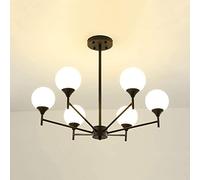 KKXXYQFC Molecular Glass Chandelier,Living Room Dining Bedroom,E27 Nordic Magic Bean Chandelier-Black. 6 Head Made in China