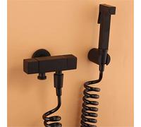 KKXXYQFC Muslim Bidet Faucets Black Finish Brass Cold Water Toilet Corner Valve Handheld Hygienic Shower Head Anal Cleaning Ass Bidet Style 8