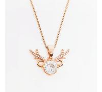 KKXXYQFC New Cute Romantic You All The Way Antler Pendant Necklaces For Women Trendy Sweet Female Steel Chain Jewelry