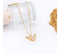 KKXXYQFC New Cute Romantic You All The Way Antler Pendant Necklaces For Women Trendy Sweet Female Steel Chain Jewelry