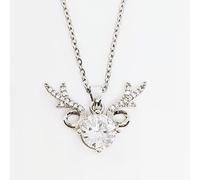 KKXXYQFC New Cute Romantic You All The Way Antler Pendant Necklaces For Women Trendy Sweet Female Steel Chain Jewelry